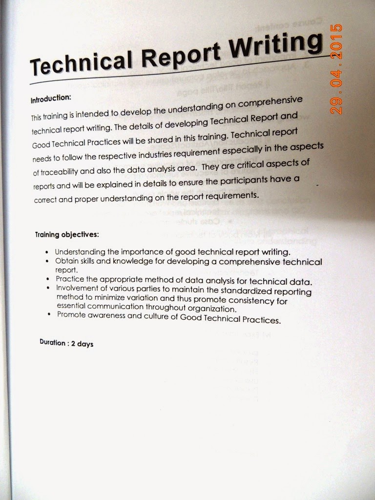 How to write a technical report format